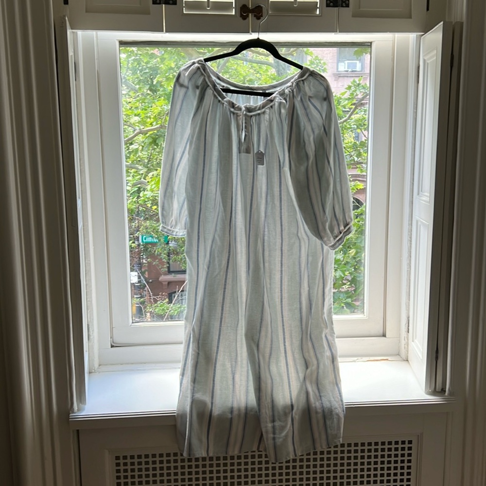 Domi striped flannel nightgown medium